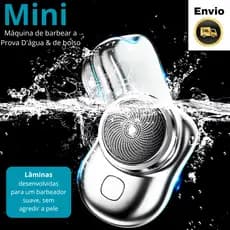 Mini Barbeador Portátil Elétrico Recarregável Prova D'água