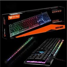 Teclado Meetion K9300 para jogos retro iluminado com arco-íris colorido