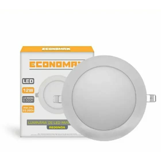 Luminaria Led Embutir Redonda 12w 6500k Economax