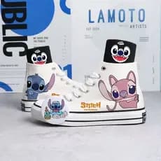 StarCraft Baby Stitch Sapatos De Lona Para Bebês Pintados À Mão Estudantes Casuais Crianças Grandes Roupa AntiDerrapante