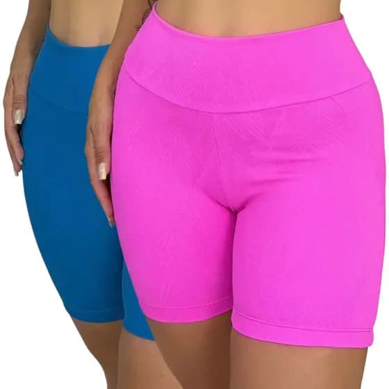 Bermuda Fitness Feminina Academia Short Treino Jacquard Sem Transparencia Conforto Compressão