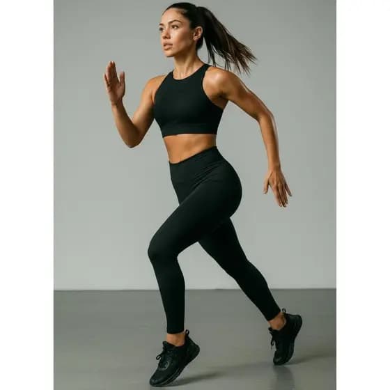 Conjunto Fitness Premium Top Bojo Removível Alta Sustentação Legging Poliamida Cintura Alta Academia