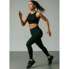Conjunto Fitness Premium Top Bojo Removível Alta Sustentação Legging Poliamida Cintura Alta Academia