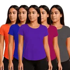 Kit 5 Camisetas Academia Fitness Zero Transparência Poliamida Confortável Microfuradinha Estilosa