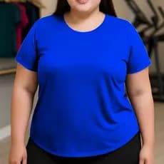Camiseta Feminina Academia Plus Size 100% Poliamida Elegante Conforto Fitness Fresquinha