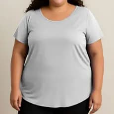 Camiseta Feminina Academia Fitness Conforto Plus Size Zero Transparência Fresca Básica Manga Casual