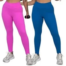 Kit 2 Calças Fitness Legging Conforto Feminina Academia Sem Transparencia Treino Jacquard