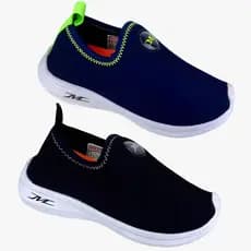 Kit 2 Tenis Meia Infantil Sapato Calce Fácil Telinha Respirável Alto Conforto Inteiro Preto Azul