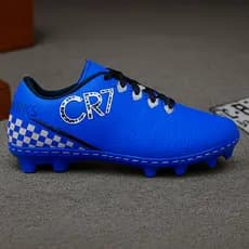Chuteira Campo Infantil Gramado Natural Sapato de Futebol Cr7 Copa Alto Conforto