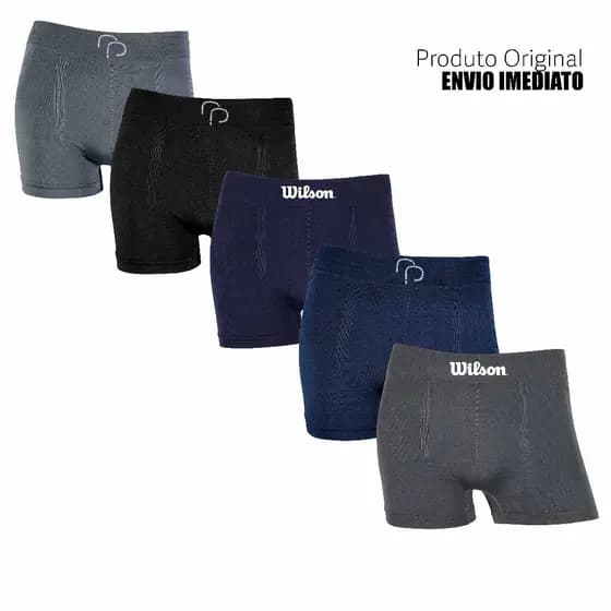 Kit 5 cuecas boxer Sortidas marca Wilson e Rafa Parize Microfibra Originais