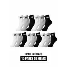 Kit 6 ou 15 pares de meia Wilson  cano curto W original