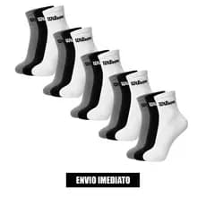 Kit 6 ou 15 pares de meia canelada Wilson cano curto original