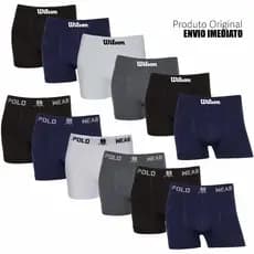 Kit 6 ou 12 cuecas boxer marca Polo Wear e Wilson Microfibra Originais
