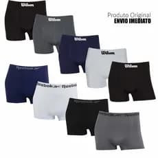 Kit 4 ou 9 cuecas boxer marca Wilson e Reebok Microfibra Originais