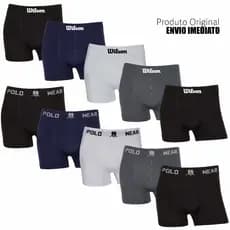 Kit 5 ou 10 cuecas boxer marca Polo Wear e Wilson Microfibra Originais