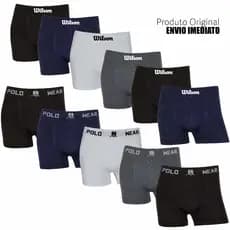 Kit 6 ou 11 cuecas boxer marca Polo Wear e Wilson Microfibra Originais
