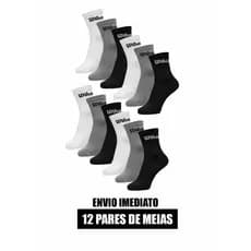 Kit 6 ou 12 pares de meia canelada Wilson cano longo original