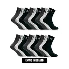 Kit 9 ou 18 pares de meias sport AC cano longo