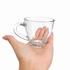 Xícara de Vidro 90ml com Alça –Jogo com 6 Peças–Elegante e Versátil para Café ou Chá