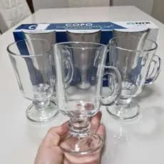 Jogo 3 ou 6 Peças Canecas Capuccino Nespresso Em Vidro Irish Coffee 230ml
