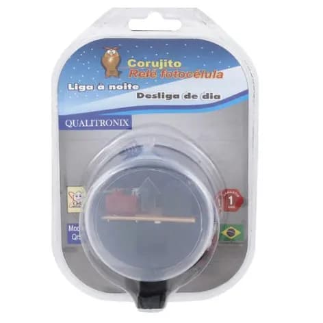 Relé Fotoelétrico Qualitronix Externo Bivolt Acende/Apaga Luz Automático