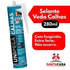 Cola Selante Veda Calha Fungicida 280ml Aluminio Unipega Envio Rápido