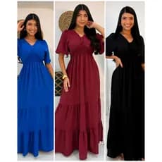 VESTIDOS EVANGÉLICOS | VESTIDO LONGO COM LASTEX | VESTIDOS LONGOS