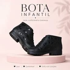 Bota Infantil Feminina Coturno Blogueirinha Cano Curto Com Coração Para Passeio Casual
