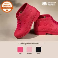 Bota Infantil Impermeável Antiderrapante | Botinha de Chuva Infantil Confortável | Preto Pink Rosa