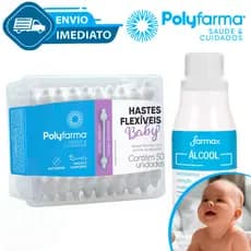 Kit higiene do coto UMBILICAL do Bebê Cotonete Hastes Flexiveis Limpeza Envio Imediato