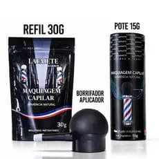 Kit Maquiagem Capilar 30g + 15g + Aplicador|Efeito Natural |Cobertura CapilarlCabelo e Barba Unissex