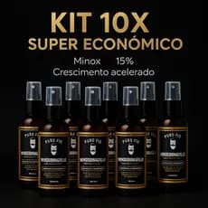 KIT com 5 e 10 Tônico Capilar 15% Anti Queda Crescimento Poderoso Barba Cabelo Sobrancelha Bigode c