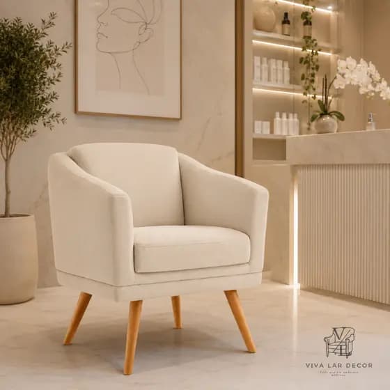 Poltrona Sandiego Decorativa Para Sala Recepção Escritório Consultório Varios Tecidos E Cores Pés Palito