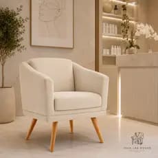 Poltrona Sandiego Decorativa Para Sala Recepção Escritório Consultório Varios Tecidos E Cores Pés Palito