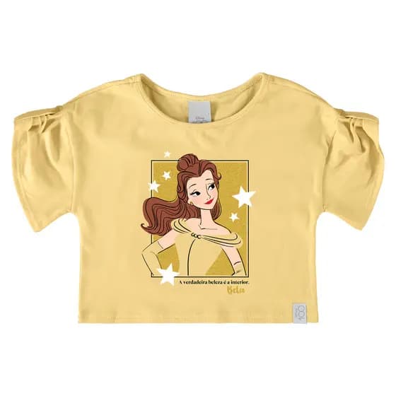 BLUSA INFANTIL MENINA MODELAGEM BOX MALWEE KIDS AMARELO