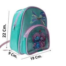 Mochila Infantil Stitch Menina con Bolso na frente Ideal para escola con Alça regulável