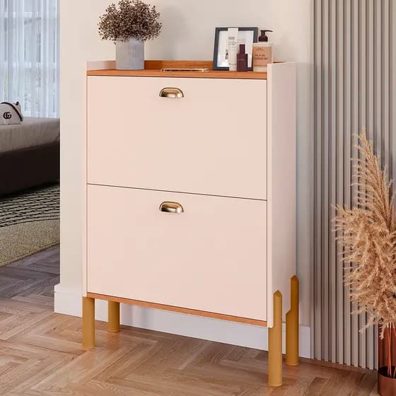 Sapateira Closet 2 Gavetas Basculante Com Pés 12 Pares Calçado Estreita Quarto Porta de Entrada