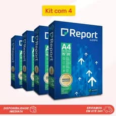 2000 Folhas KIT MEGA PREMIUM Papel Sulfite A4 Report Branco 75g