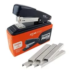 Kit Grampeador Metal + 5000 Grampos 26/6 Galvanizados Escritório Home Office Escola Papel Grampear
