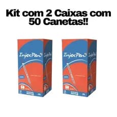 Kit 02 Caixas Caneta Esferográfica 1.0mm  100 Un Injex Pen