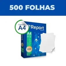 Papel Report Branco 500 FOLHAS A4 75g Impressao Ofício 210x297mm Resma