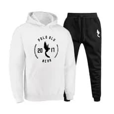 Conjunto Blusa Casaco Calça Moleton Confortável Branco