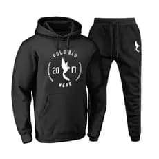 Conjunto Blusa Moletom Calça Moleton Polo Confortável Preto