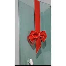Enfeite de Porta Natal Vermelho – Escapulário de Porta Natalino com Laço Duplo, Adorno natal