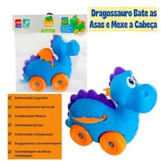 Carrinho Dragossauro Bate as Asas e Mexe a Cabeça-  Brinquedo dia das crianças