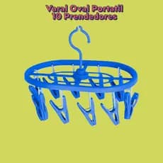 Varal Oval 10 Prendedores - Sortido Compacto Roupa Intima Calcinhas Meias Lavanderia Resistente