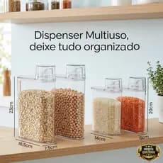 Dispenser Multiuso Hermético Transparente Dosador Sabão Líquido Amaciante Lavanderia Organizado Grão