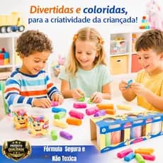 03 Potes de Massinha 05 unidades 75gr Coloridas - Sortido