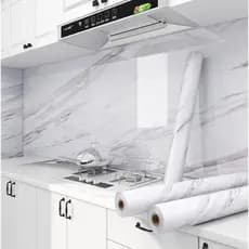 Papel De Parede Adesivo Mármore Preto/ Branco  5m PVC, vinílico, decoração criativo móveis, lavável