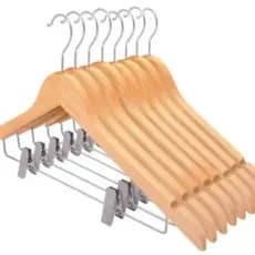Cabide madeira presilhas verniz gancho giratório roupas casacos camisas calças resistente elegante